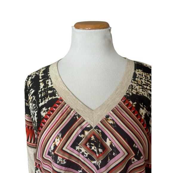 CAbi Silk Front Boho Women's Silk Tee Blouse Small oversized Flowy Long Sleeve - Picture 2 of 5